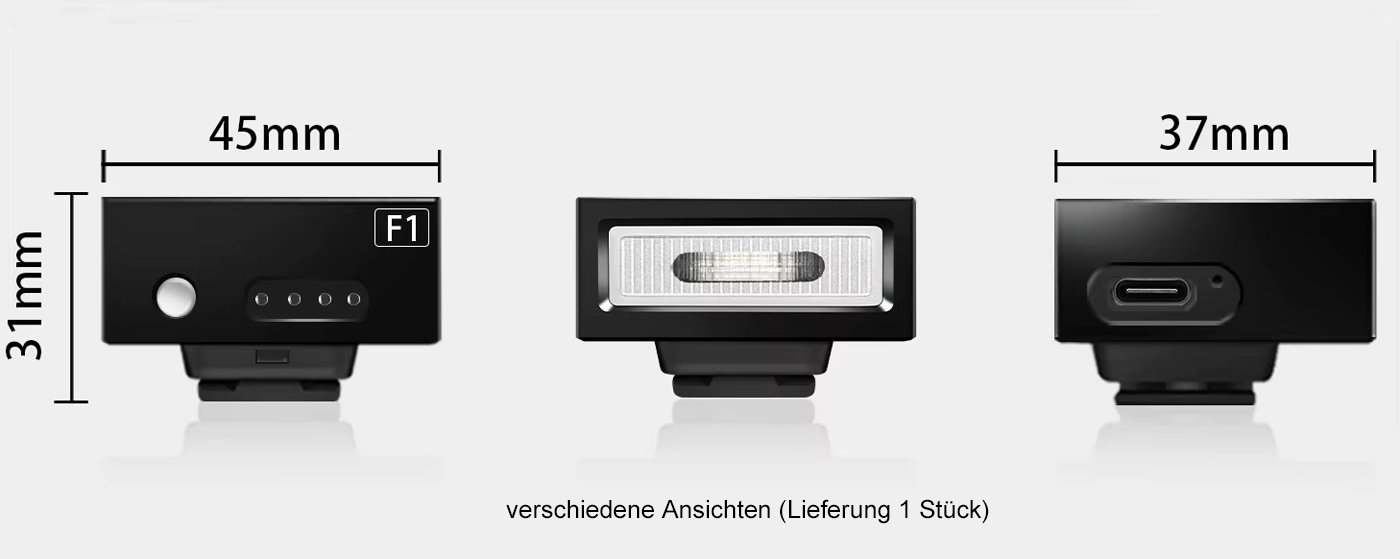 anTon MEDALIGHT Flash F1 black, wiederaufladbarer Mini-Kamerablitz