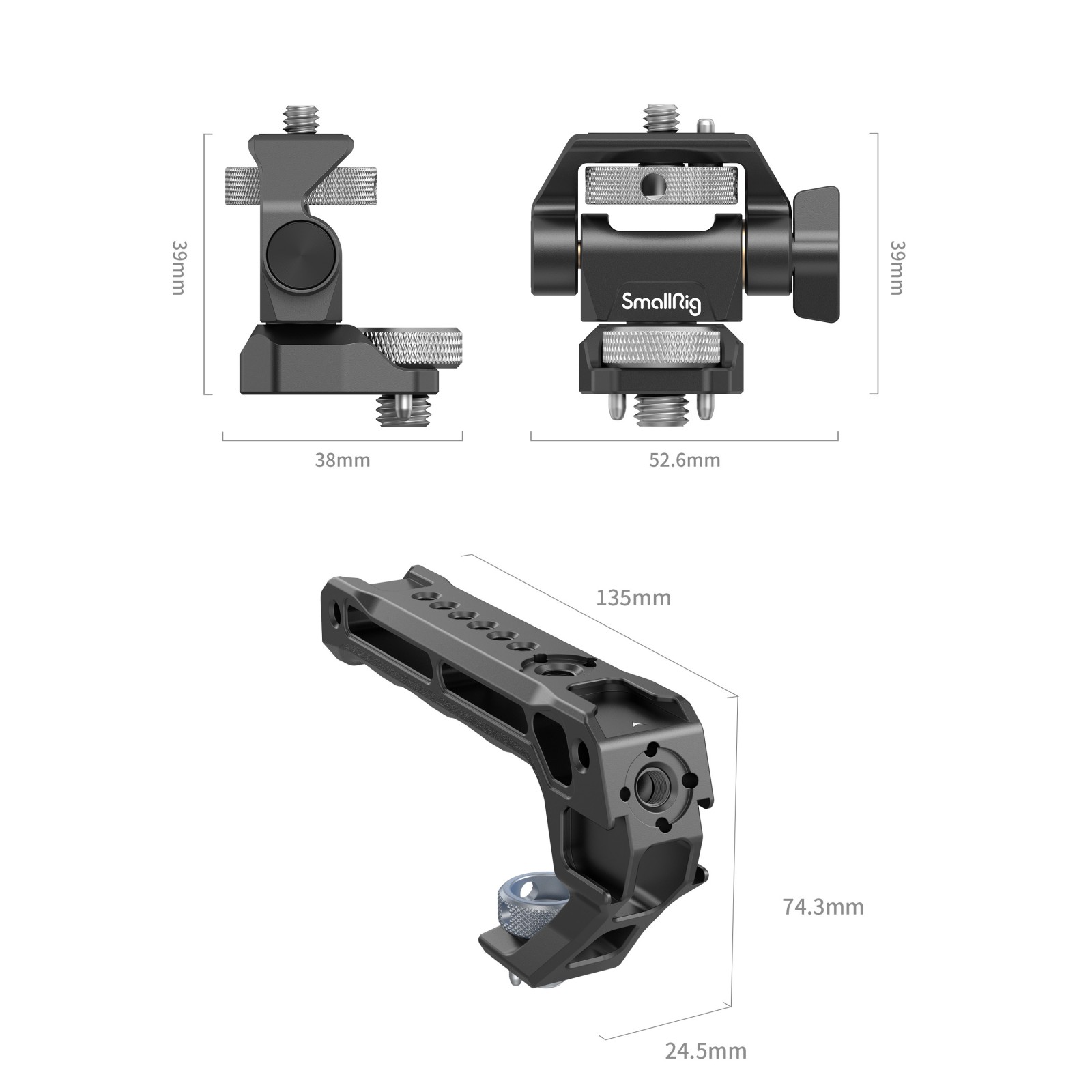 SmallRig 5323 Top Handle with Monitor Support Kit Comp.with ARRI 3/8"-16 Screw