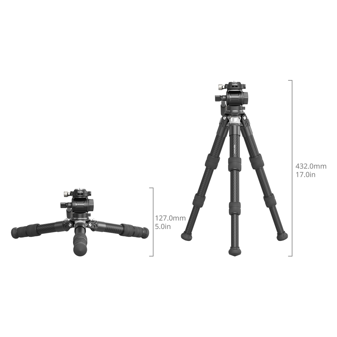 SmallRig 5025 Heavy Duty Carbon Fiber Tabletop Tripod Kit, Tischstativ Kit