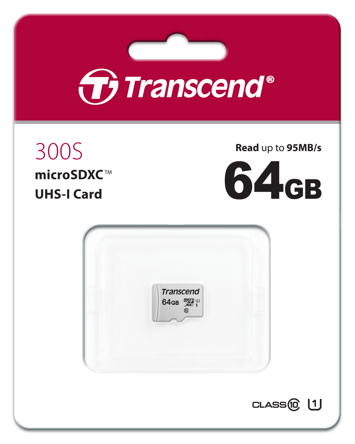 Transcend 64 GB microSDXC-Karte 300S UHS-I U1 V10 95/45MB/s