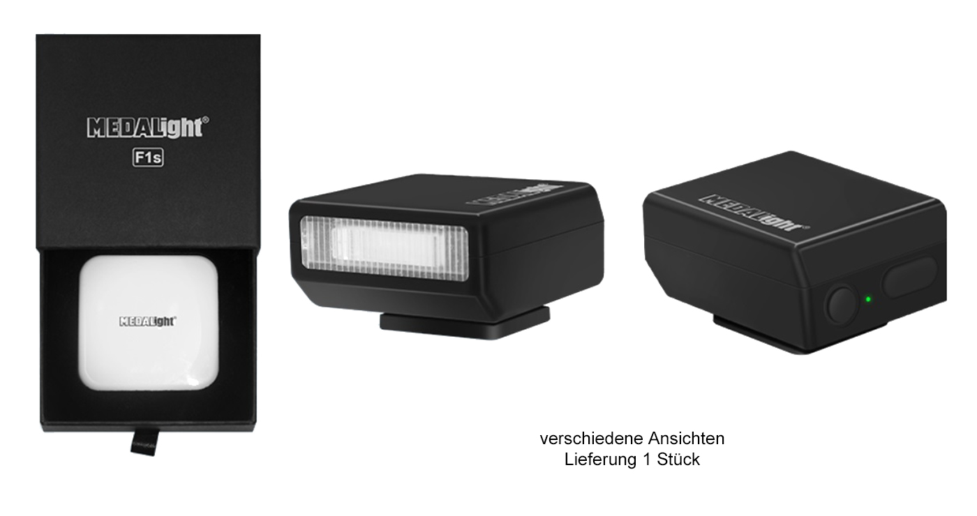 anTon MEDALIGHT Flash F1s black, wiederaufladbarer Mini-Kamerablitz