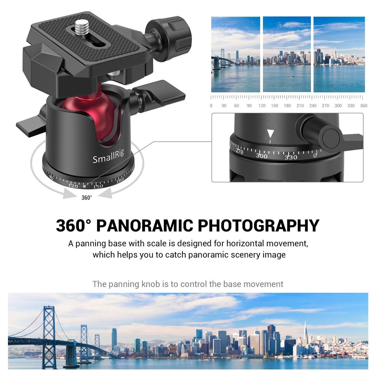 SmallRig 2664 Tabletop Mini Stativ mit Panorama Kugelkopf