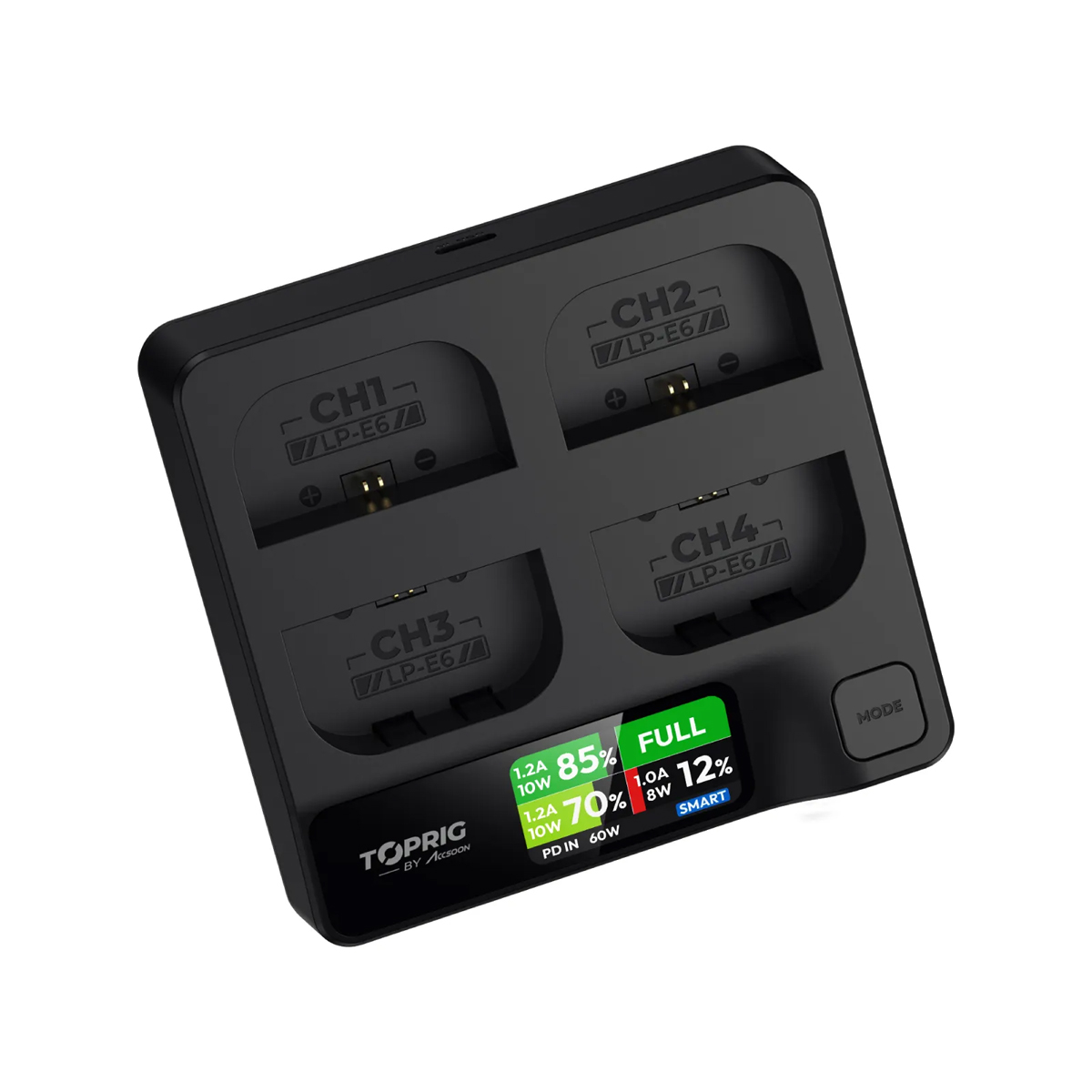 Accsoon Toprig 100W 4-Bay LP-E6 Fast Charger