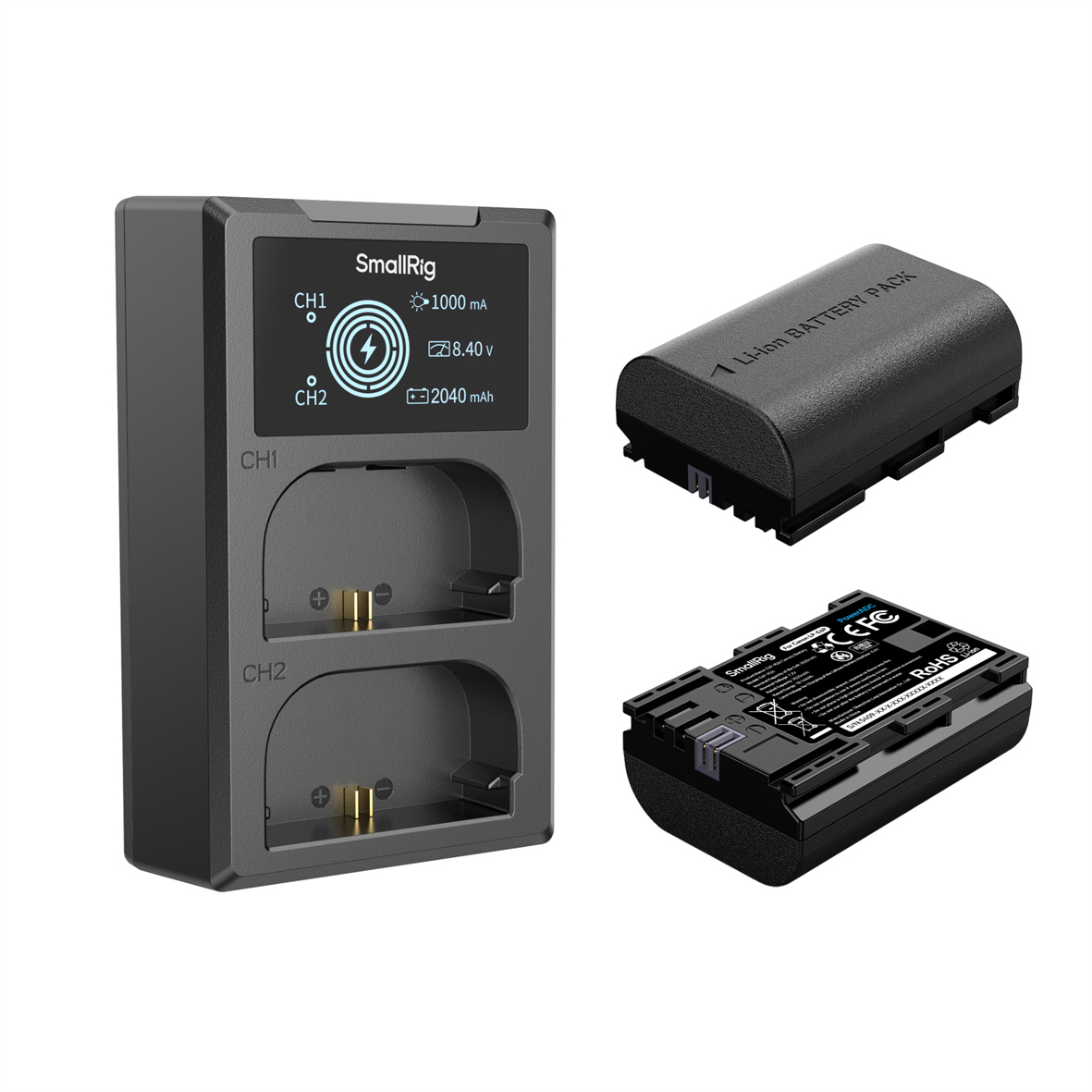 SmallRig 5409 Kamera Akku und Ladegerät Kit für Canon LP-E6P