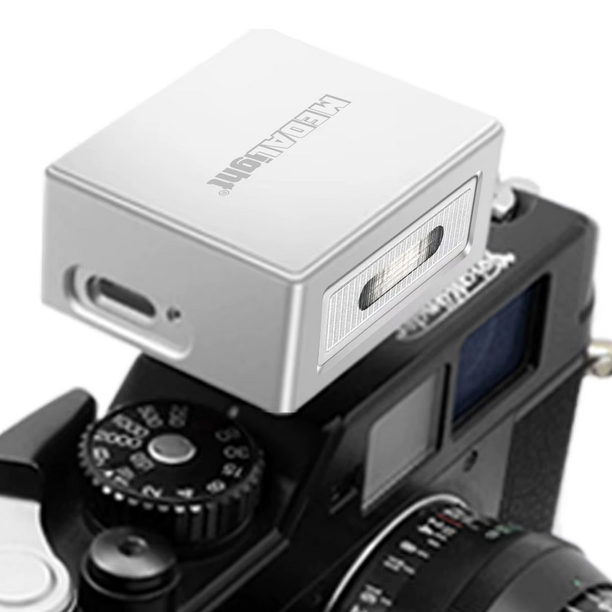 anTon MEDALIGHT Flash F1 Chrome, wiederaufladbarer Mini-Kamerablitz