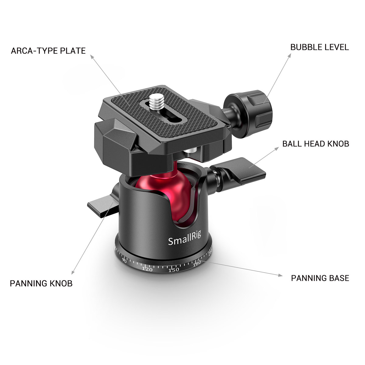 SmallRig 2664 Tabletop Mini Stativ mit Panorama Kugelkopf