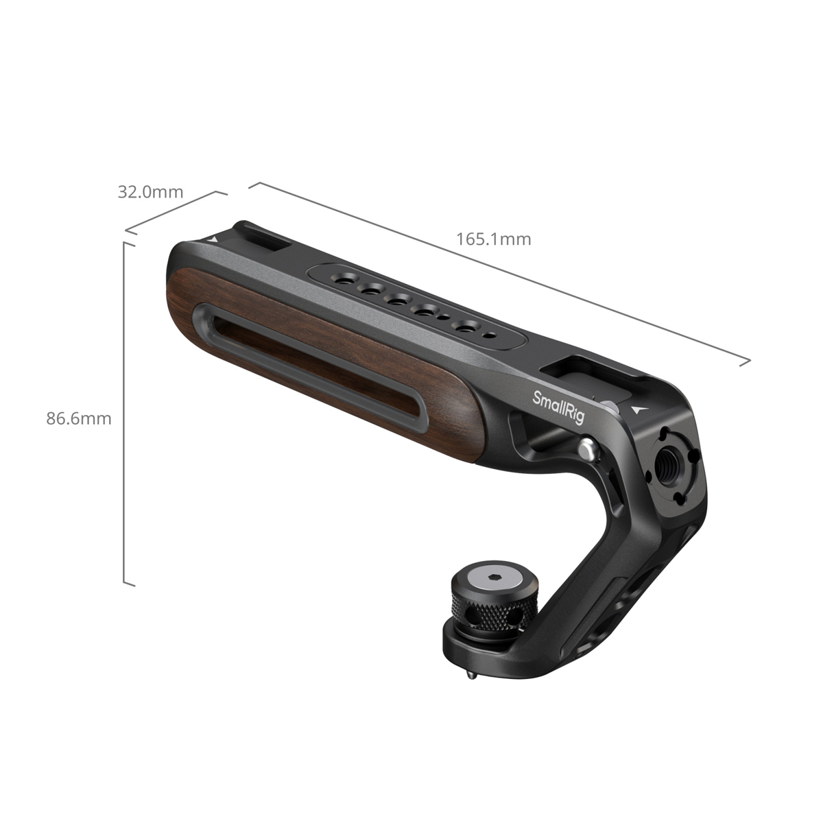 SmallRig 5252 oberer Griff aus Holz mit 1/4"-20 und ARRI 3/8"-16 Fixierschraube
