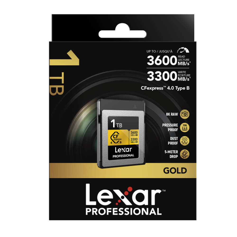 Lexar CFexpress 1 TB PRO Type B GOLD 4.0 Serie R3600/W3300 MB/s