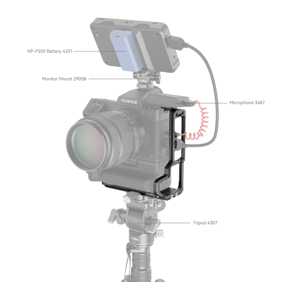 SmallRig 4203 Dezid.L-Bracket Fujifilm GFX100 II mit VG-GFX100 II Batteriegriff
