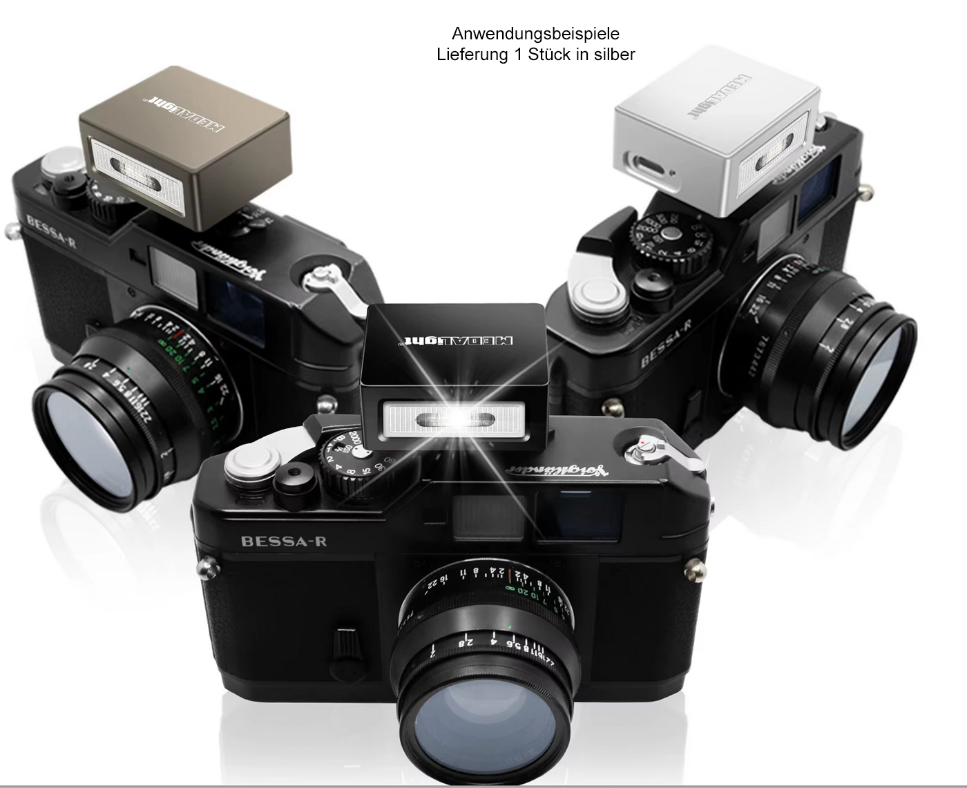 anTon MEDALIGHT Flash F1 Chrome, wiederaufladbarer Mini-Kamerablitz